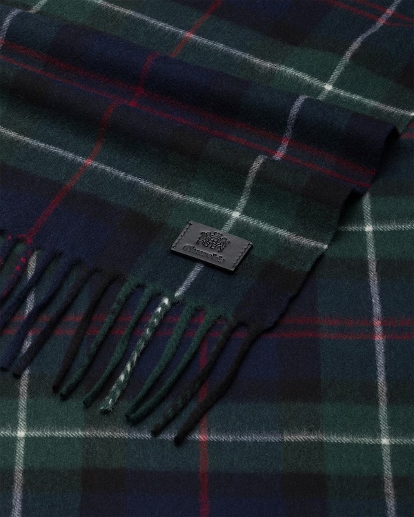 Cashmere Wool Tartan Scarf Blue/Red