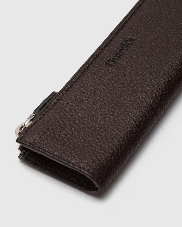 Deer Print Calfskin Pen Case Coffee 4 Deer Print Calfskin Pen Case Coffee