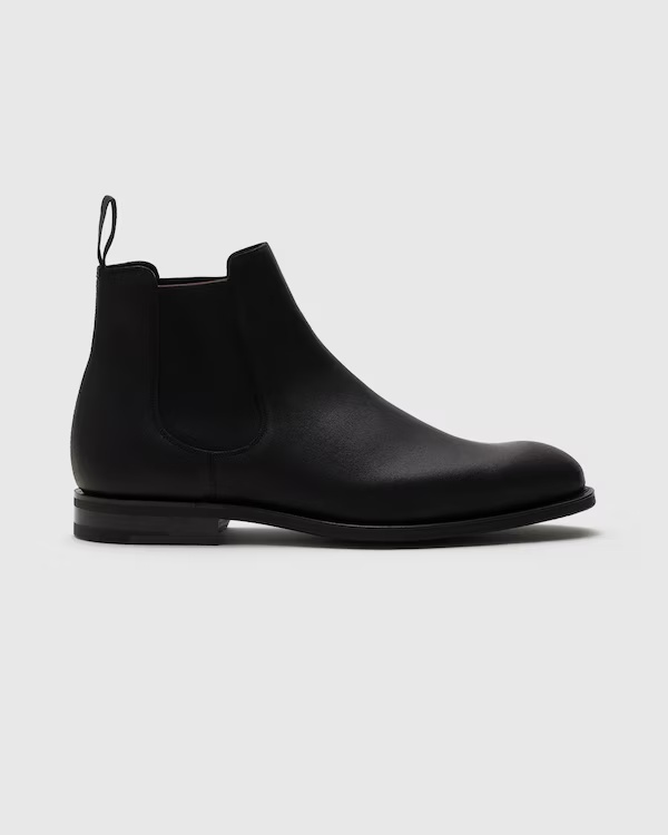Waxed Suede Chelsea Boot Black