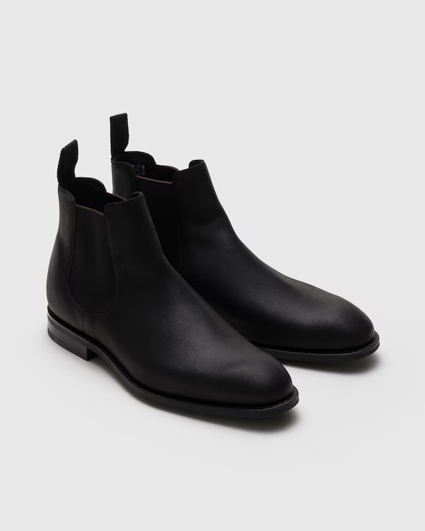 Waxed Suede Chelsea Boot Black