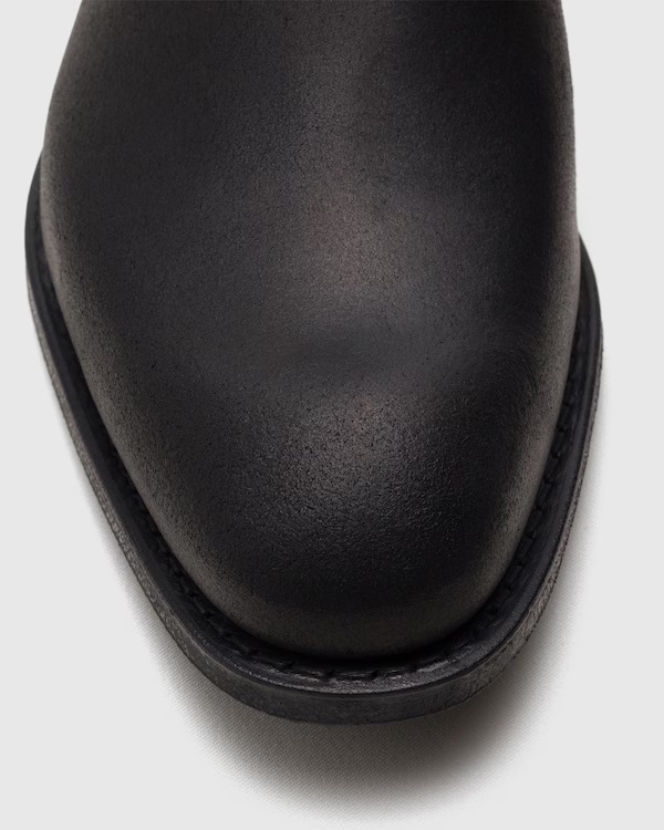 Waxed Suede Chelsea Boot Black