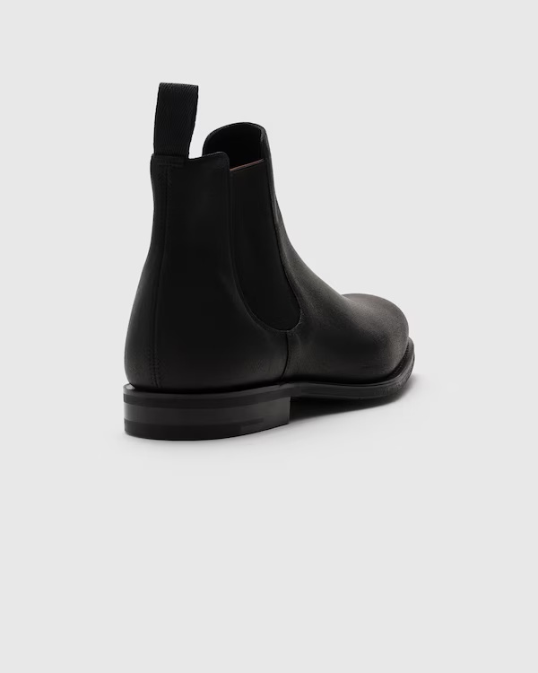 Waxed Suede Chelsea Boot Black