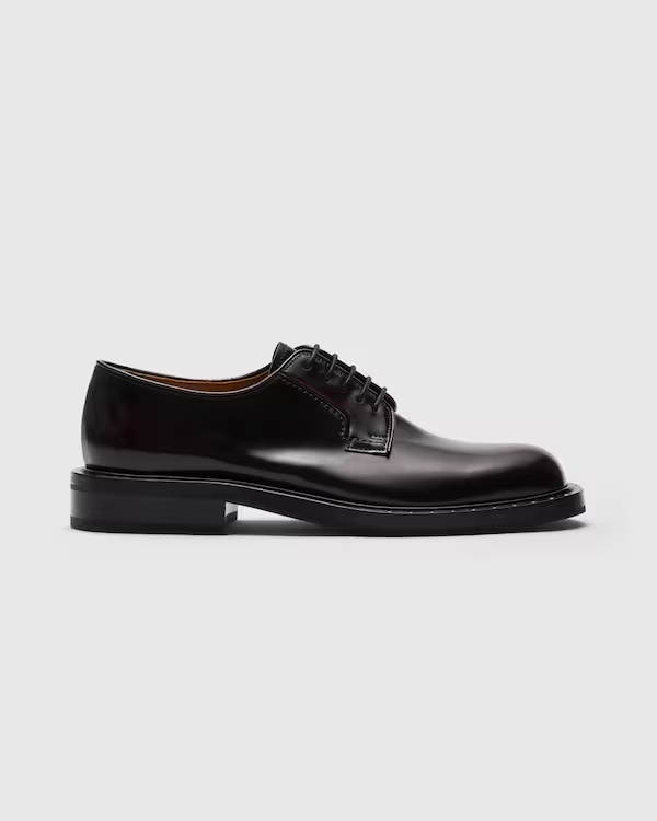 Polished Fumé Leather Derby Light Burgundy