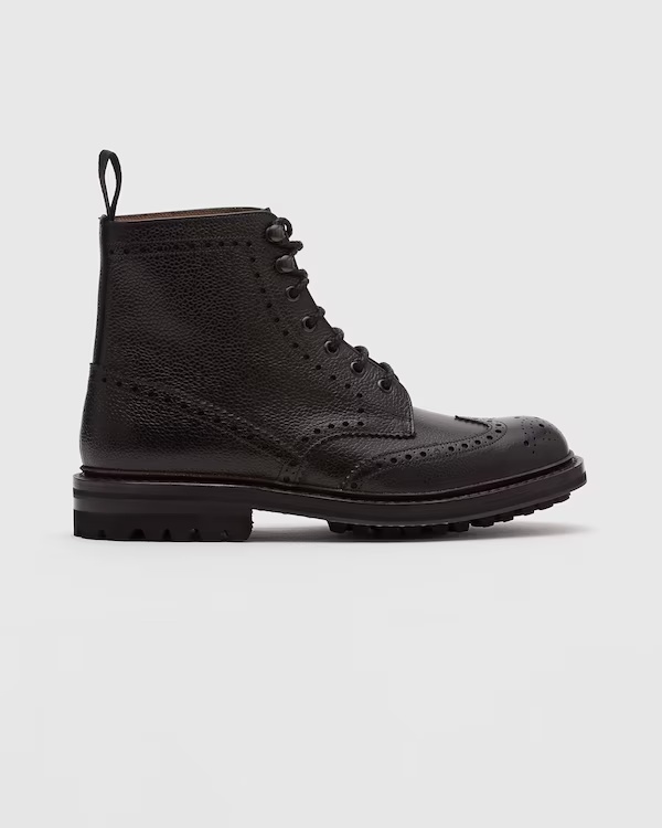 Highland Grain Lace-Up Boot Brogue Black