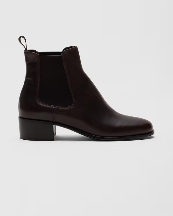Polished Fumé Leather Chelsea Boot Tabac
