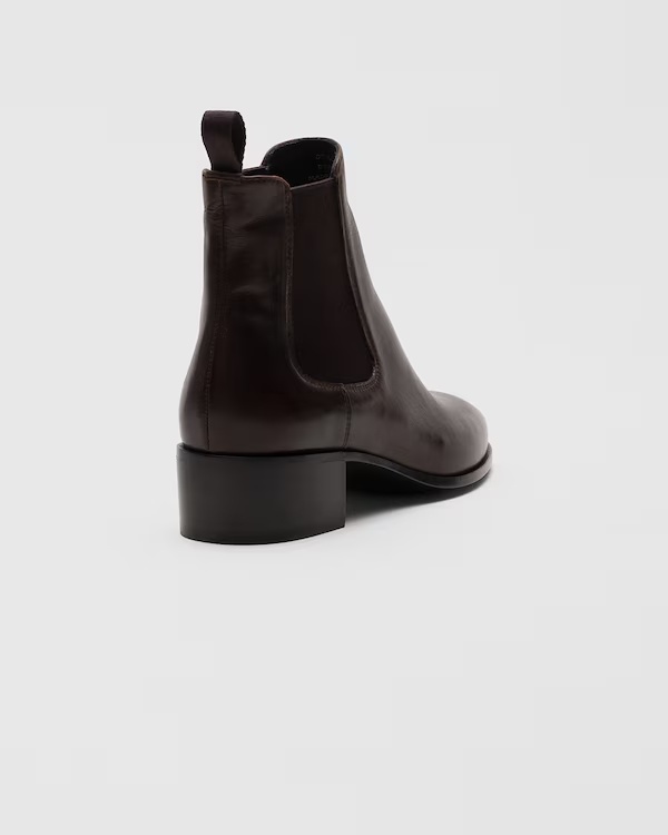 Polished Fumé Leather Chelsea Boot Tabac