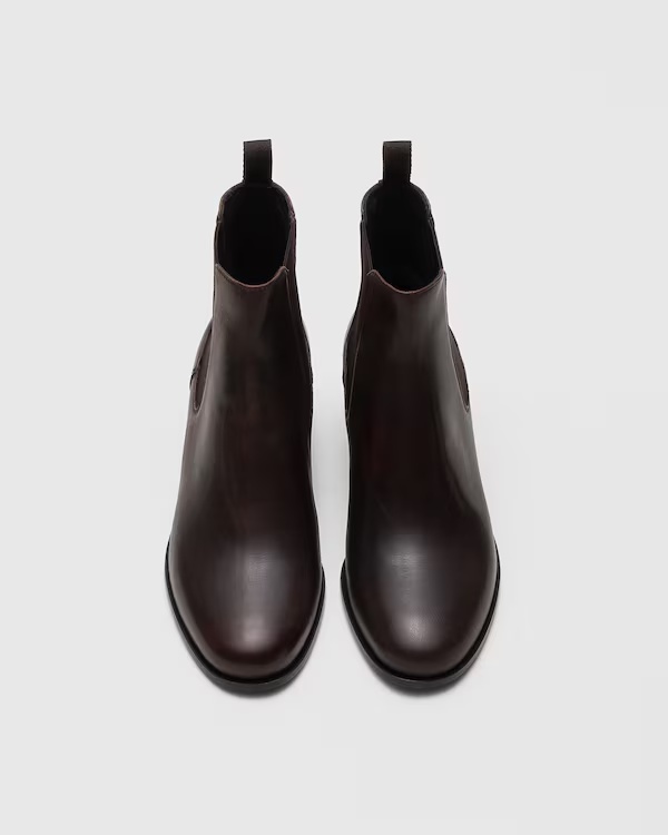 Polished Fumé Leather Chelsea Boot Tabac
