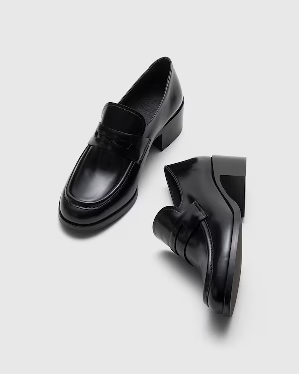 Polished Fumé Leather Loafer Black 2 Polished Fumé Leather Loafer Black