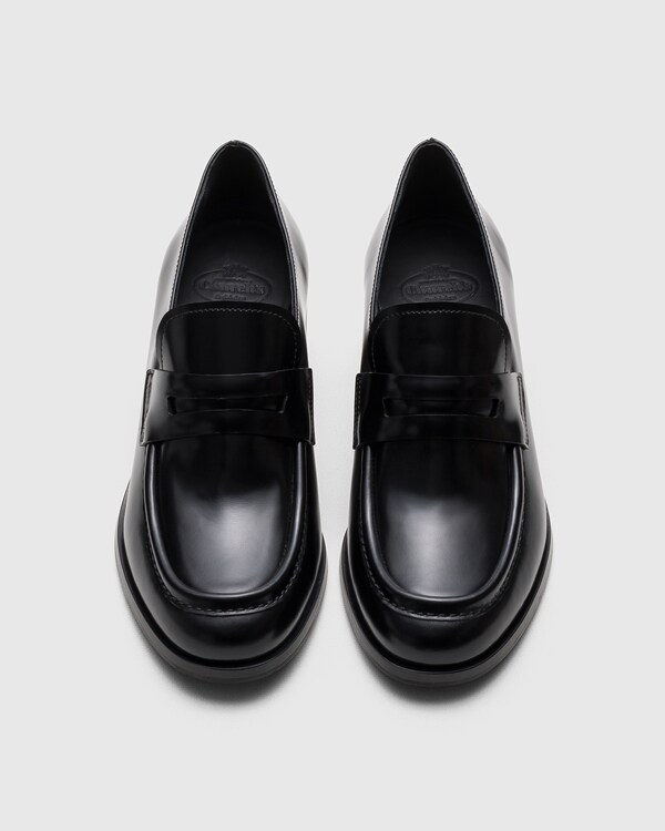 Polished Fumé Leather Loafer Black 5 Polished Fumé Leather Loafer Black