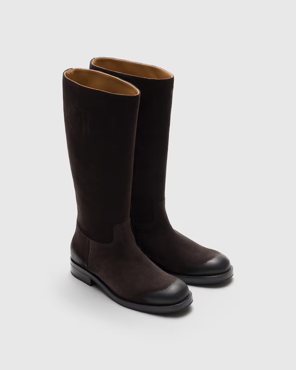 Suede Boot with Antique Finish Ebony 2 Suede Boot with Antique Finish Ebony