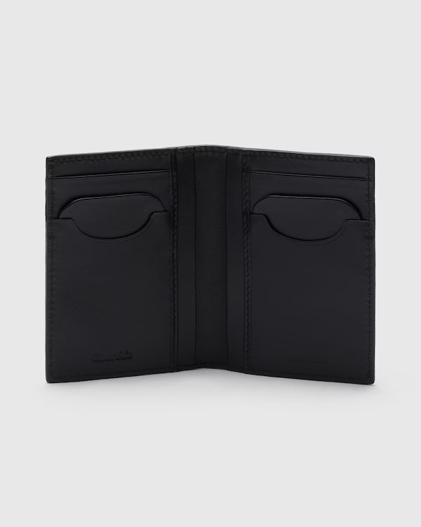 Deer Print Calfskin Card Holder Coffee