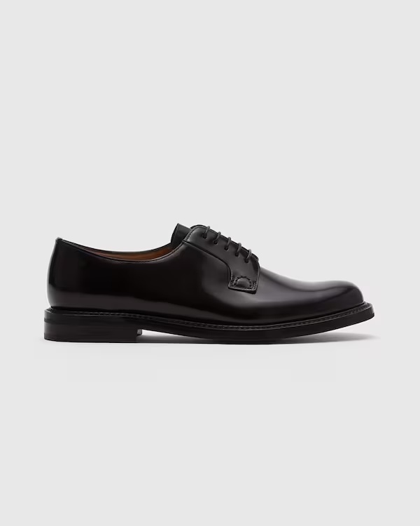 Brushed calfskin Derby lace-ups Black