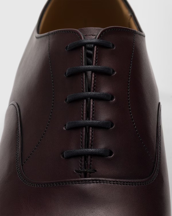 Bleached Calfskin Oxford Burgundy