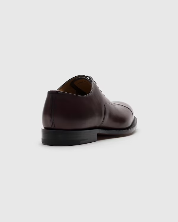 Bleached Calfskin Oxford Burgundy